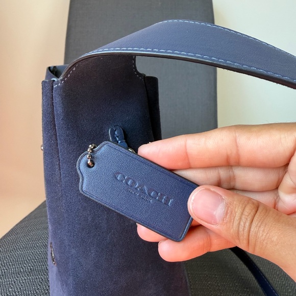 Coach | Bags | Coach Hadley Convertible Crossbody Bag Navy Suede - Picture 2 of 7